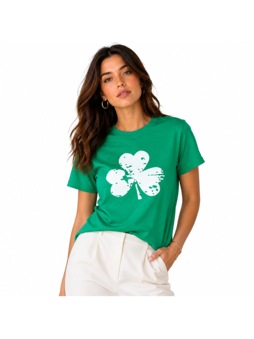 Women's St. Patrick's Day Graphic T-Shirt Accessories Bundle–Green–Size M-NWOT